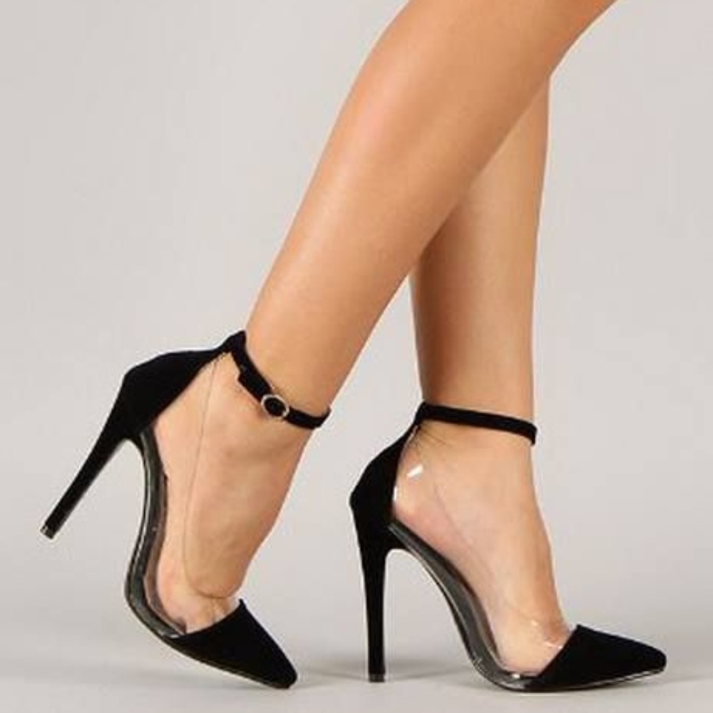 Liliana Blue Olga Faux Patent Leather Pointed Toe
